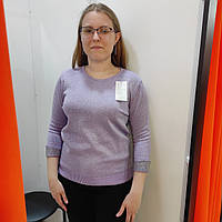 Светр жіночий люрекс рукав 7/8 теплий 44/46 фіолетовий
