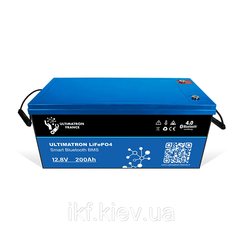 Акумулятор літій-залізо-фосфатний LiFePO4 Smart BMS з Bluetooth, 12,8 В 200Ah (для котла, будинку, квартири), фото 1