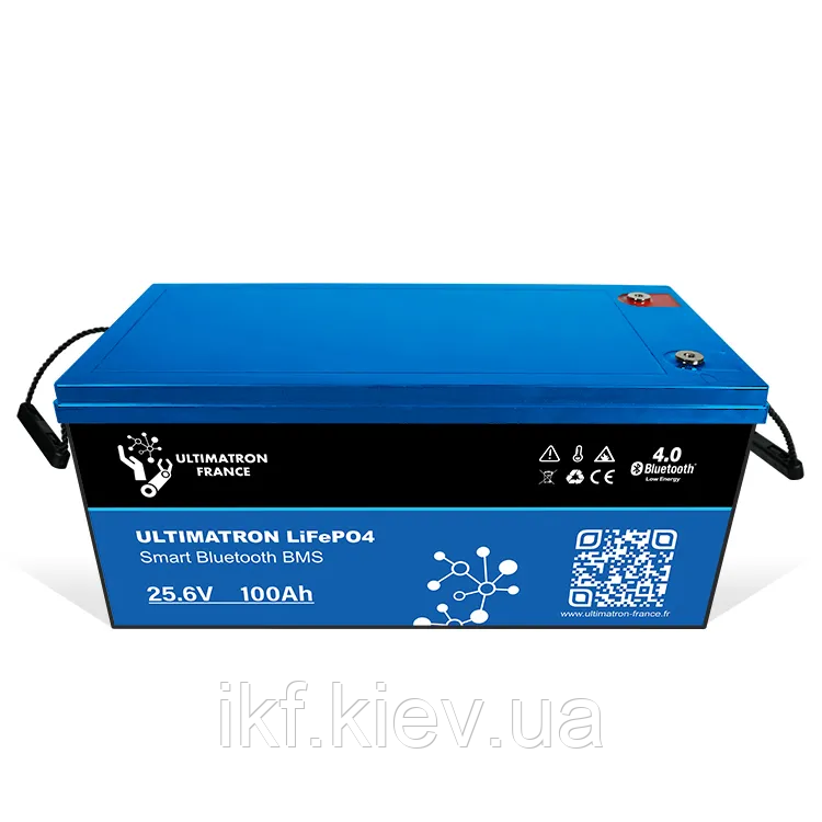 Акумулятор літій-залізо-фосфатний LiFePO4 Smart BMS з Bluetooth, 25,6 В 100Ah (для котла, будинку, квартири), фото 1