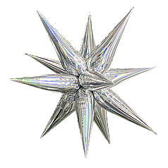 Зірка збірна 27" КИТАЙ-КТ 025 Голографія срібло (УП)