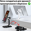 Підставка для телефона на робочому місці Hoco настільна складна біла під смартфон, фото 2