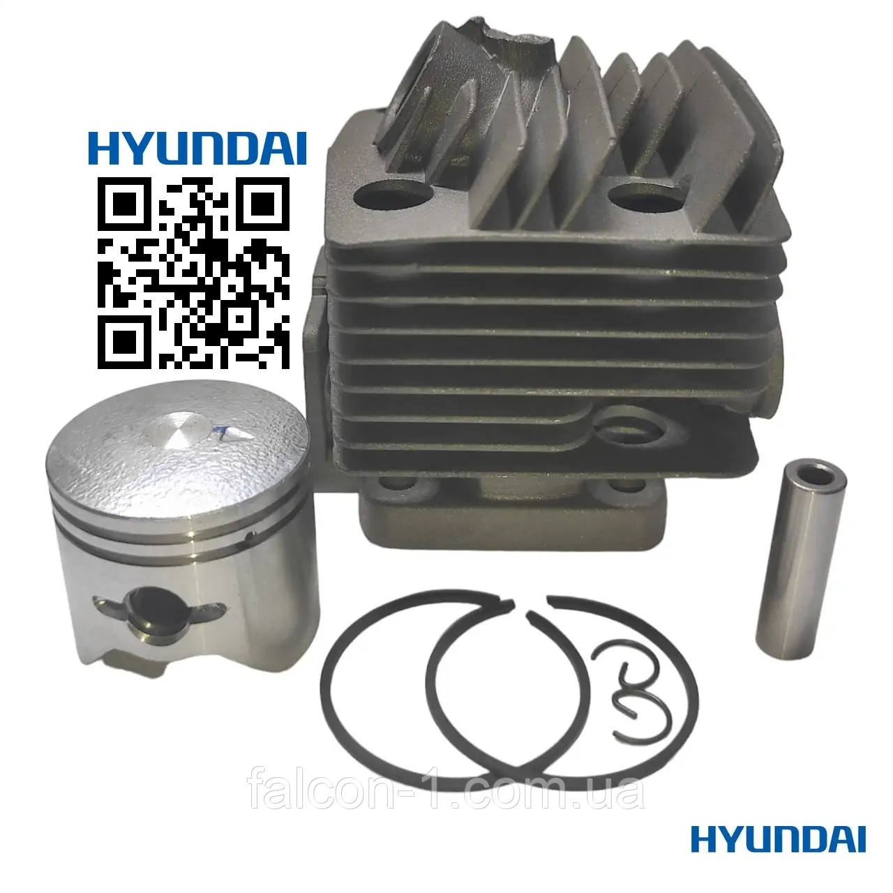 Поршнева Hyundai 265 циліндр з поршнем на бензотример Champion T252 ЦПГ для бензокос Daewoo Mitsubishi Zenoah BG260 1E34F 4C-60