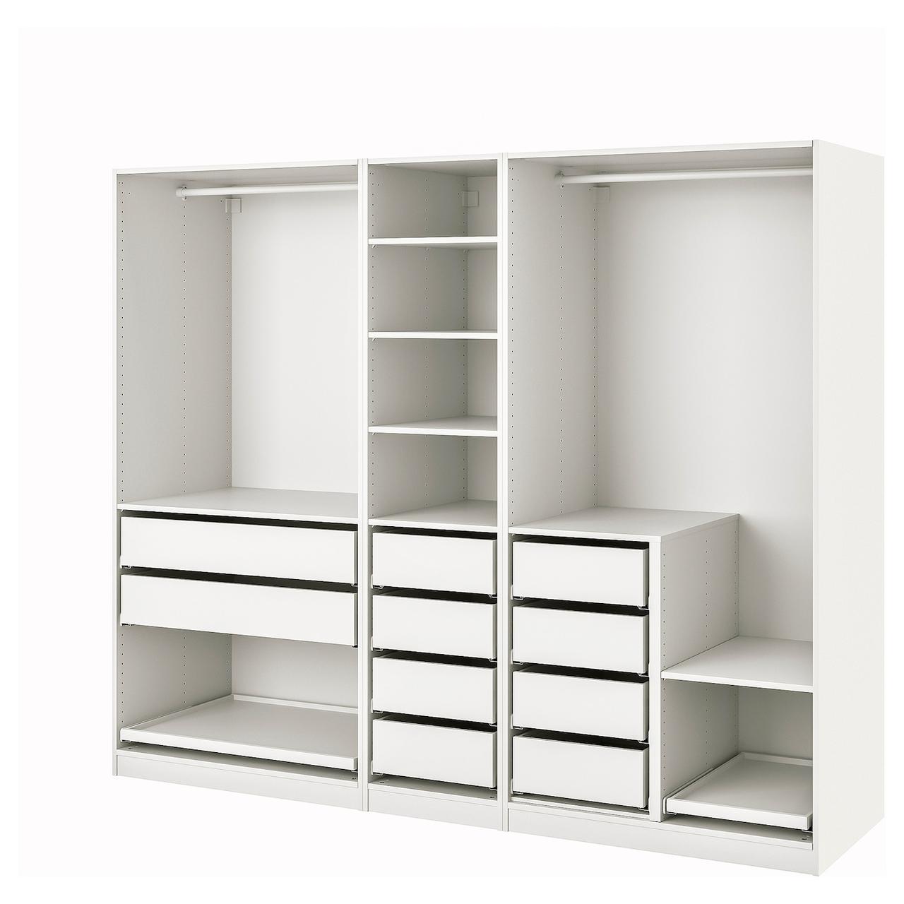 PAX Гардеробна комбінація біла 250х58х201 см IKEA 294.781.81