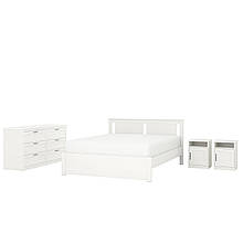 SONGESAND Комплект меблів для спальні 4 предмети, білий, 160х200 см IKEA 194.833.95