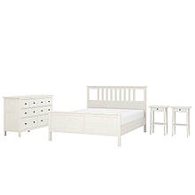 HEMNES Комплект меблів для спальні 4 предмети біла морилка 140х200 см IKEA 294.879.82