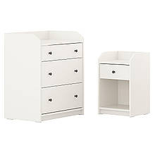 HAUGA Меблі для спальні, комплект 2 шт., білі IKEA 794.833.83
