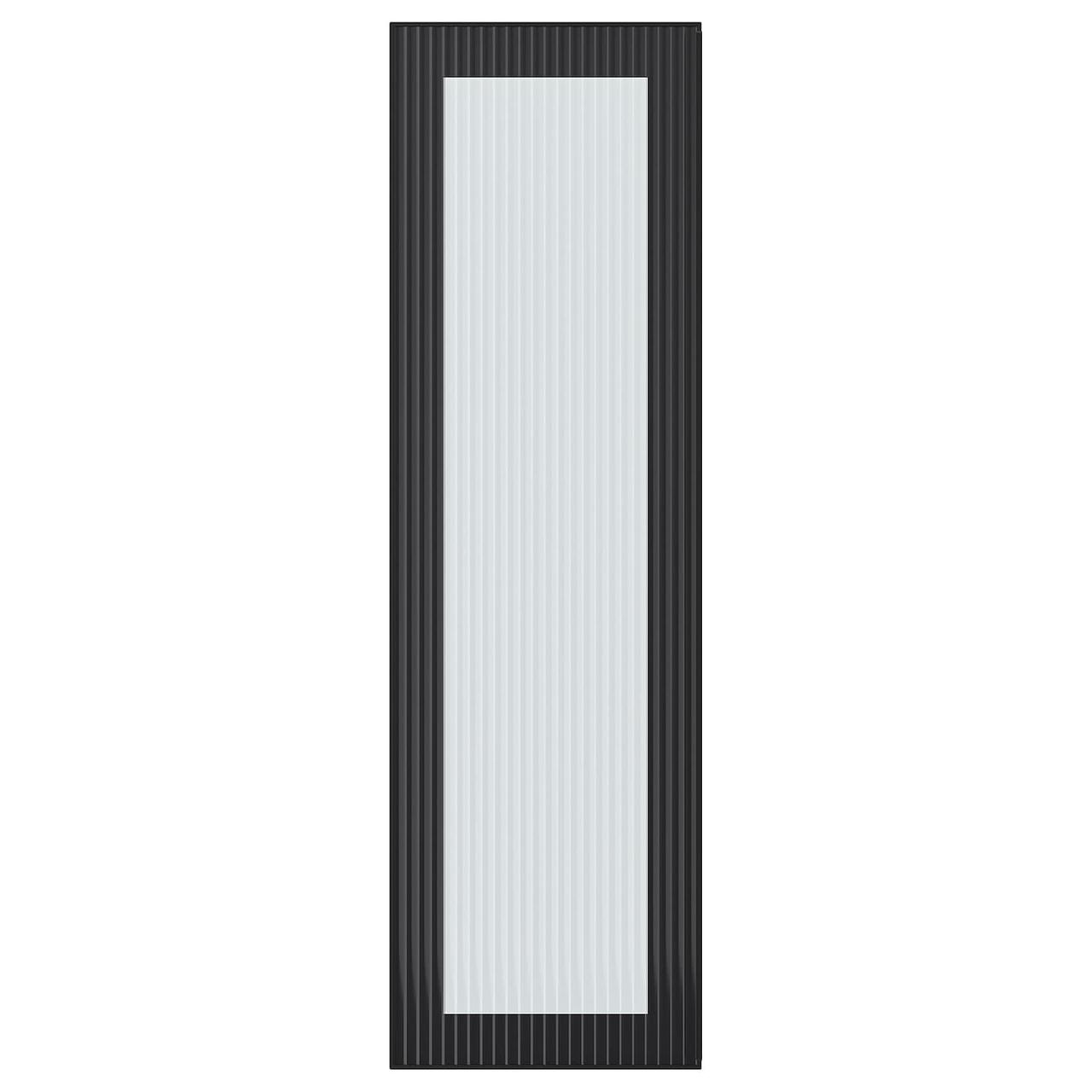 HEJSTA Скляні двері, антрацит/рифлене скло, 30х100 см IKEA 905.266.30, фото 1