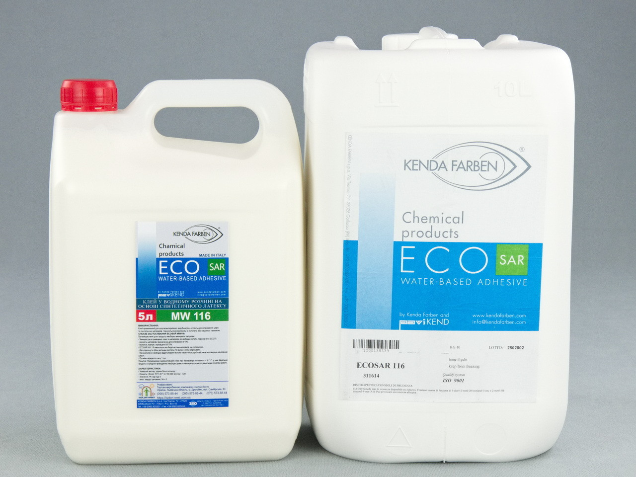 Клей латексний ECOSAR MW 116 для шкіри, кашзама, тканини, замші, без запаху Італія, 5л, фото 1