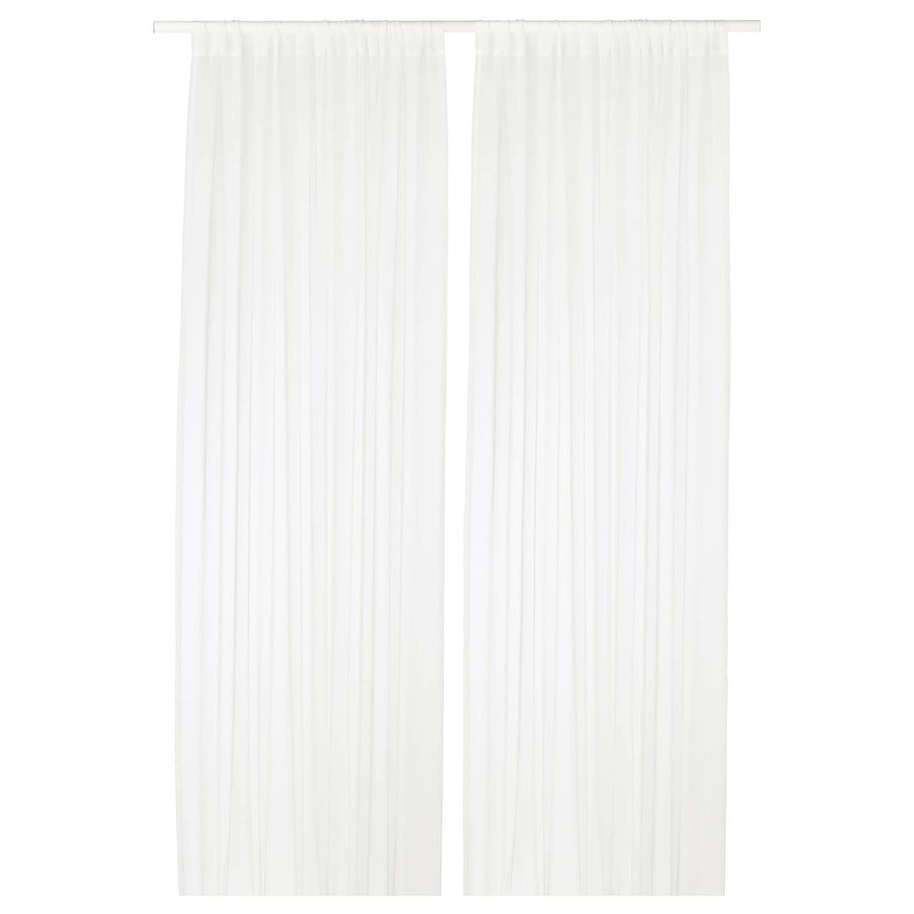 TERESIA Штори, 2 шт., білі, 145х250 см IKEA 902.323.31