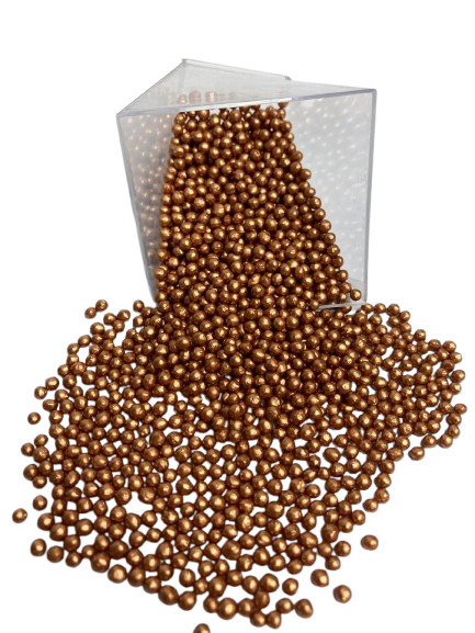Кондитерська посипка глазурований ПОДУШНИЙ РІС 5*10 мм Бронзовий (50 грамів), фото 1