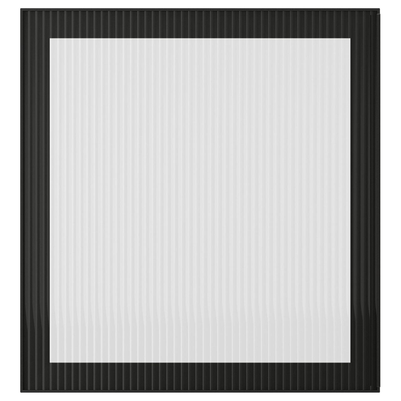 FÄLLSVIK Скляні двері, антрацит/рифлене скло, 60х64 см IKEA 705.403.21, фото 1