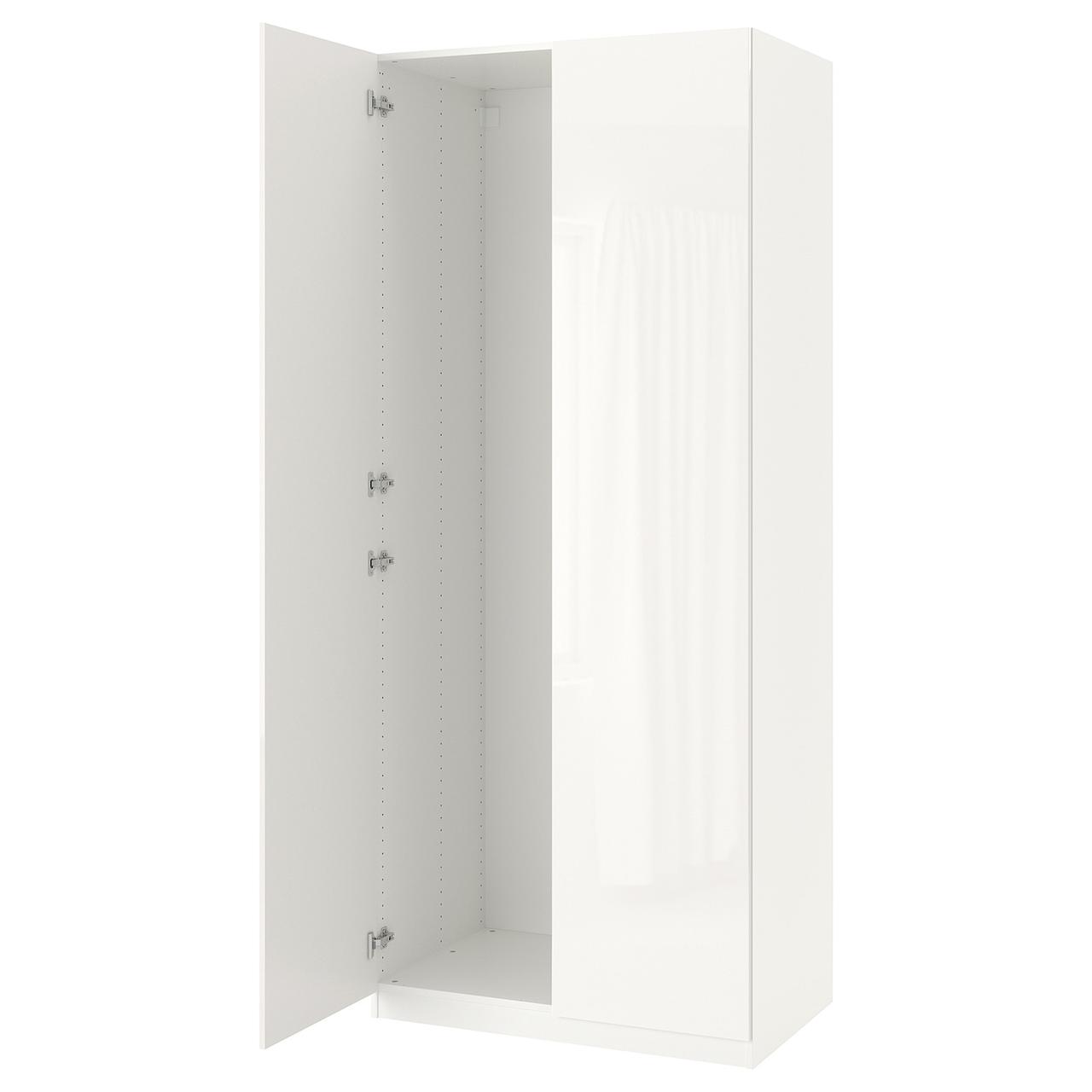 PAX/FARDAL Шафа/2 двері, білий/глянцевий/білий, 100x60x236 см IKEA 399.054.98