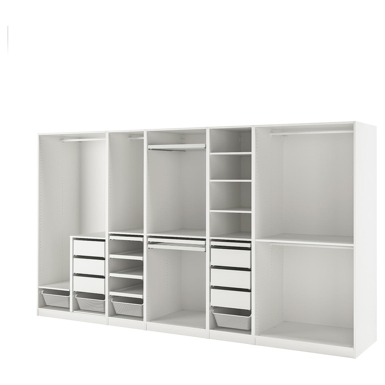 PAX Гардеробна комбінація біла 375х58х201 см IKEA 994.202.62