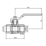 Кран кульовий SD Plus 1" 1/2 ВР для газу (важіль) SD600NG40PN40, фото 2