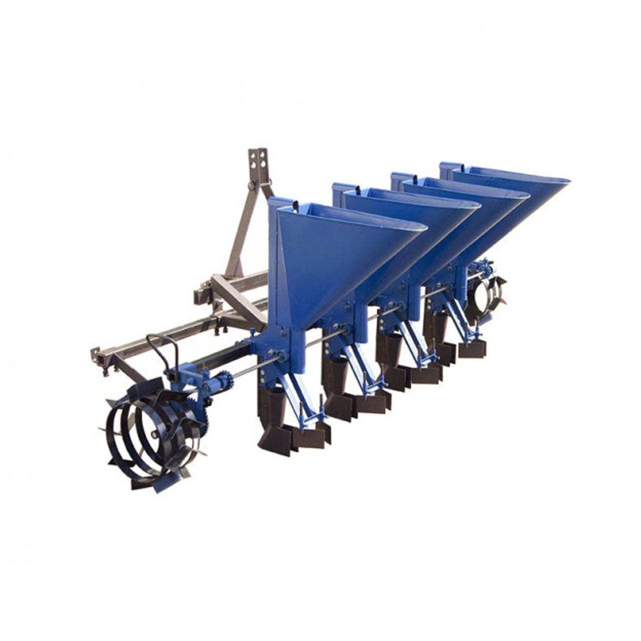 Чотирьохрядна часникосаджалка до мінітрактора (ланцюг з подвійними ложками діаметром 34, 24,5 мм)