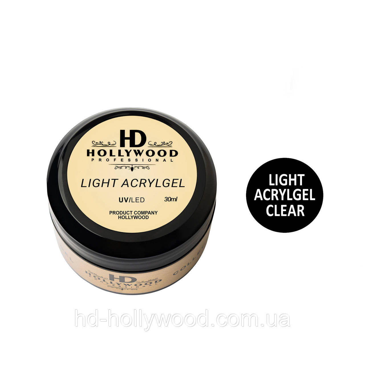 Рідкий акригель Light Acrygel Прозорий Clear HD Hollywood, фото 1