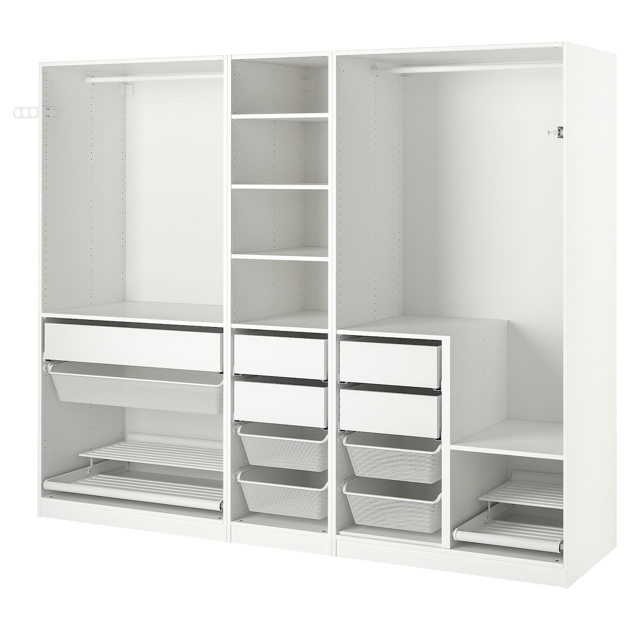 PAX Гардеробна комбінація біла 250х58х201 см IKEA 893.962.48
