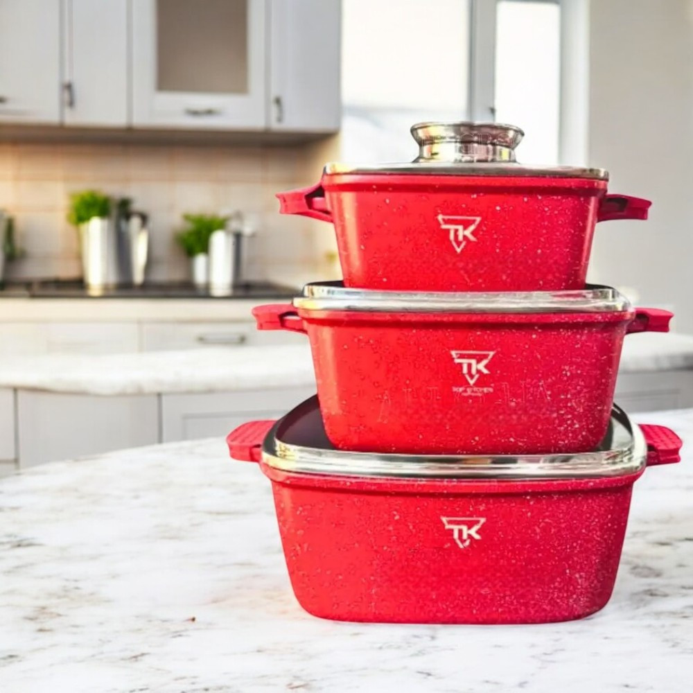 Комплект каструль TOP KITCHEN 6 предметів Комплект каструль для всіх видів плит Якісні каструлі з антипригарним покриттям