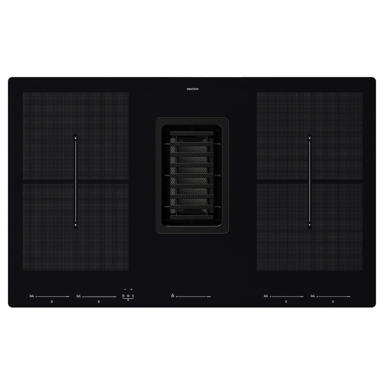 FÖRDELAKTIG Індукційна плита/вбудована витяжка, IKEA 700 чорний, 83 см IKEA 504.494.03, фото 1