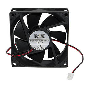 Вентилятор  12V 2 дроти 80 x 80 x 25 mm, 0.2A