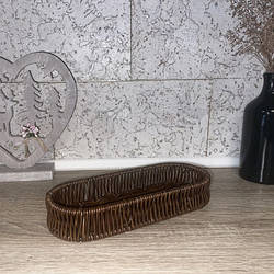 Кошик для столових приладів темно-коричневий овальний 24х9х4см Helios 7305