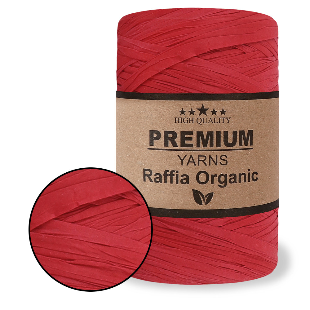 Premium Yarn Raffia Organic, Червоний No02, фото 1
