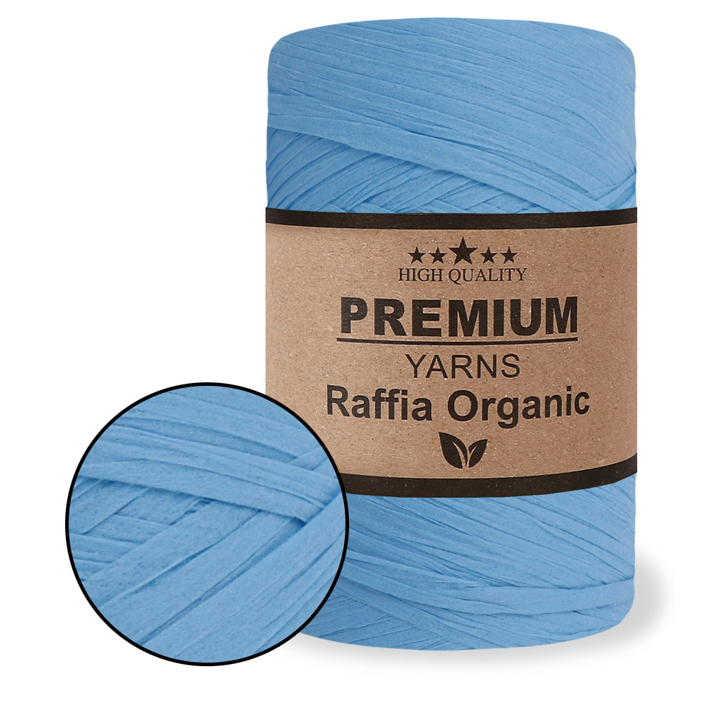 Premium Yarn Raffia Organic, Блакитний No30, фото 1