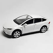Модель автомобіля Tesla Model X90 1:32 — металева інерційна машинка з відкриванням дверей, капота та багажника, звук і світло