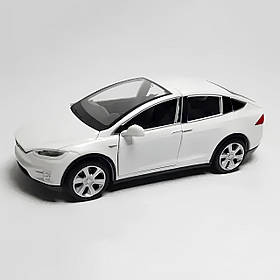 Модель автомобіля Tesla X90 1:32. Металева машинка, інерційна машинка Тесла Біла