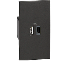 LIVING NOW Зарядний пристрій USB Тип A-С 3000мА 2 модуля. Колір Чорний.