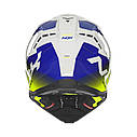 Мотошолом NOX 634 Gradiant, White-Blue-Yellow, XS, фото 3