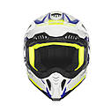 Мотошолом NOX 634 Gradiant, White-Blue-Yellow, XS, фото 2
