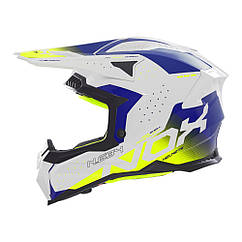 Мотошолом NOX 634 Gradiant, White-Blue-Yellow, XS