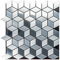 Самоклеюча алюмінієва плитка ромби срібло 300х300х3мм SW-00001933