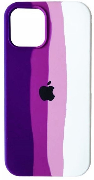 Силіконовий чохол для iPhone 12 Pro Max - Rainbow, Різнокольоровий / Фіолетовий