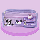 Пенал шкільний Куромі для дівчаток в школу Місткий дівчачий дитячий пенал для ручок олівців пензлів - не великий і не маленький, фото 2