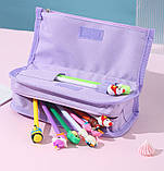 Пенал шкільний Куромі для дівчаток в школу Місткий дівчачий дитячий пенал для ручок олівців пензлів - не великий і не маленький, фото 4