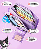 Пенал шкільний Куромі для дівчаток в школу Місткий дівчачий дитячий пенал для ручок олівців пензлів - не великий і не маленький, фото 3