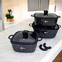 Каструлі для всіх типів плит Higher Kitchen Набір каструль 8 предметів Якісні каструлі з кришками