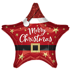 НР339 Зірка 18" КИТАЙ-КТ Merry Christmas - червона