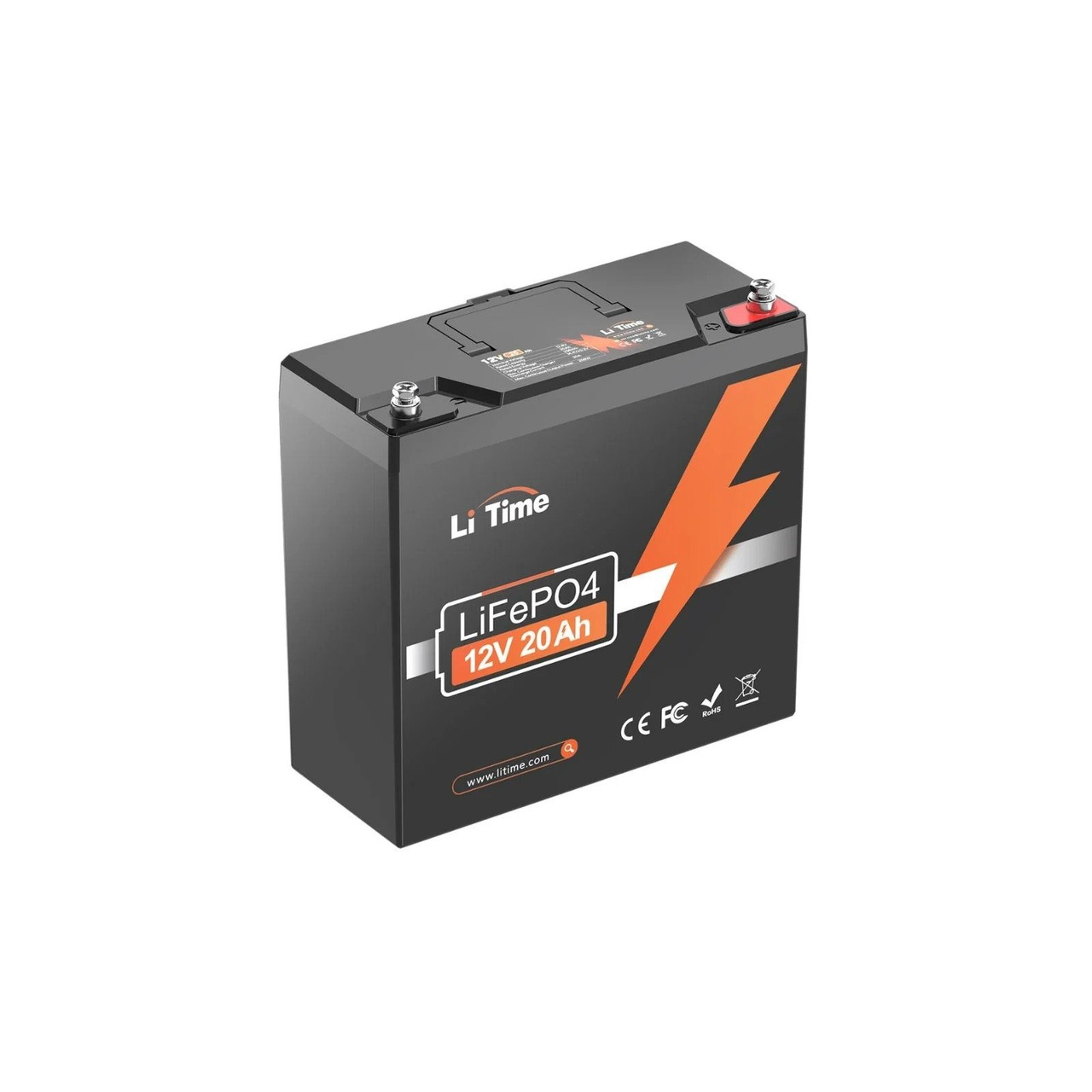 Акумуляторна батарея літієва LiTime LiFePO4 12V 20Ah (256Wh) 12V20-20-BASIC-4-A20