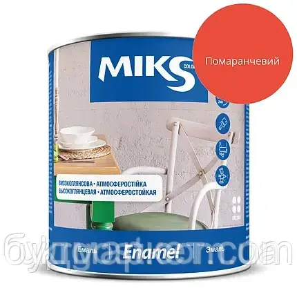 Емаль MIKS color алкідна (жовтогаряча), 2,8 кг під замовлення