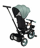 Велосипед триколісний із ручкою Turbotrike м'ятно-сірий MT 1038 Mint grey, фото 4