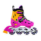 Ролики Prof1 розсувні (31-34) рожеві A4151-S-V, фото 2