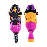 Ролики Prof1 розсувні (31-34) рожеві A4151-S-V, фото 3