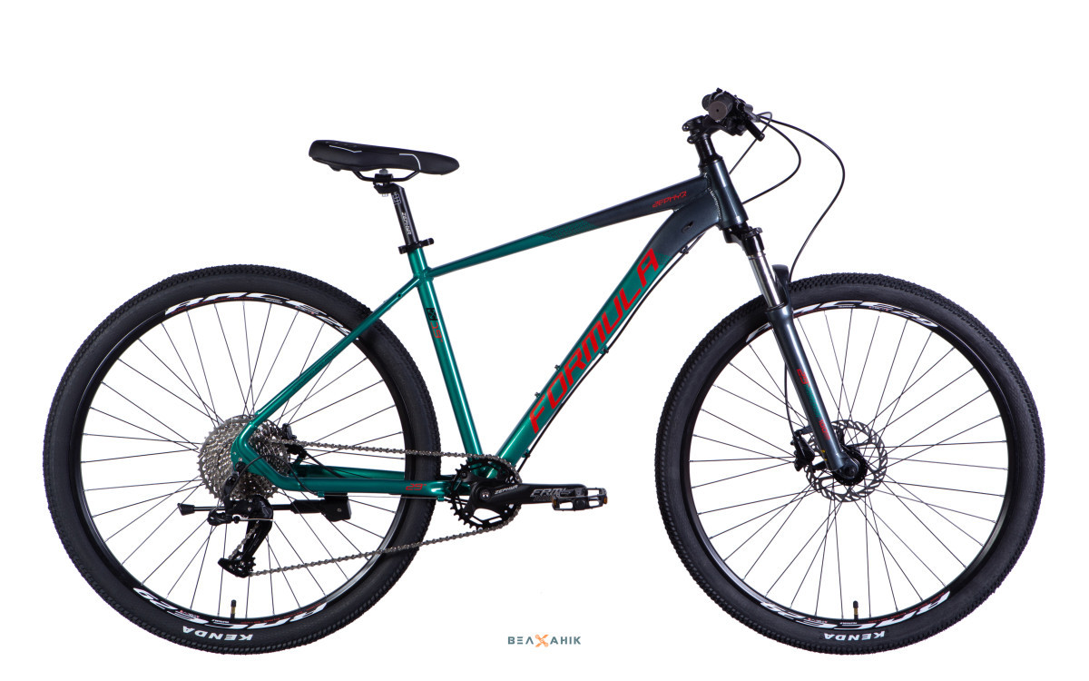 Велосипед 29/quot; Formula ZEPHYR 1.0 HDD (рама 19/quot;) AL темно-сріблястий із зеленим