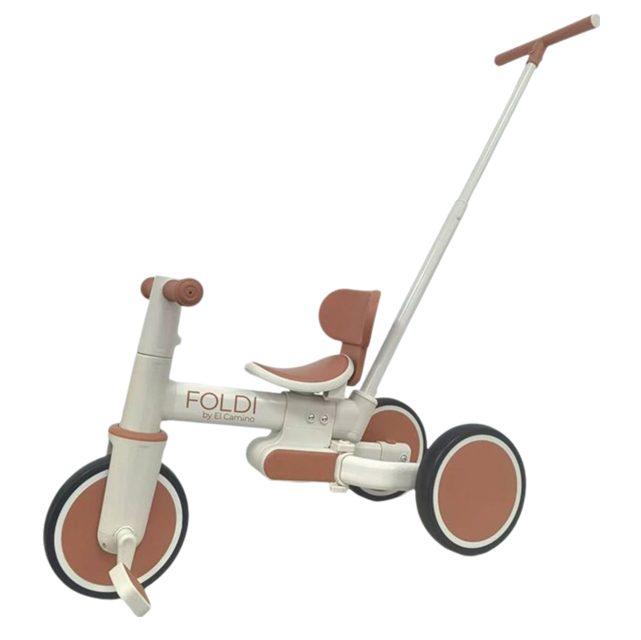 Велосипед триколісний 3в1 EL CAMINO Foldi з ручкою бежевий ME 1202 Cinnamon Beige