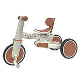 Велосипед триколісний 3в1 EL CAMINO Foldi з ручкою бежевий ME 1202 Cinnamon Beige, фото 4