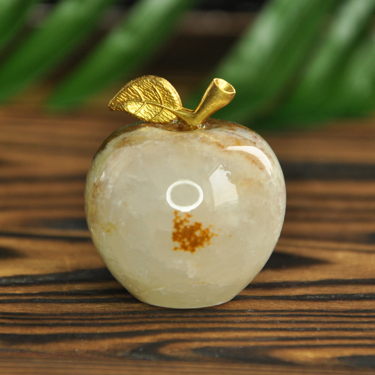 Статуетка яблуко з натурального каменю онікс, 4 см (колір, як на фото), фото 1