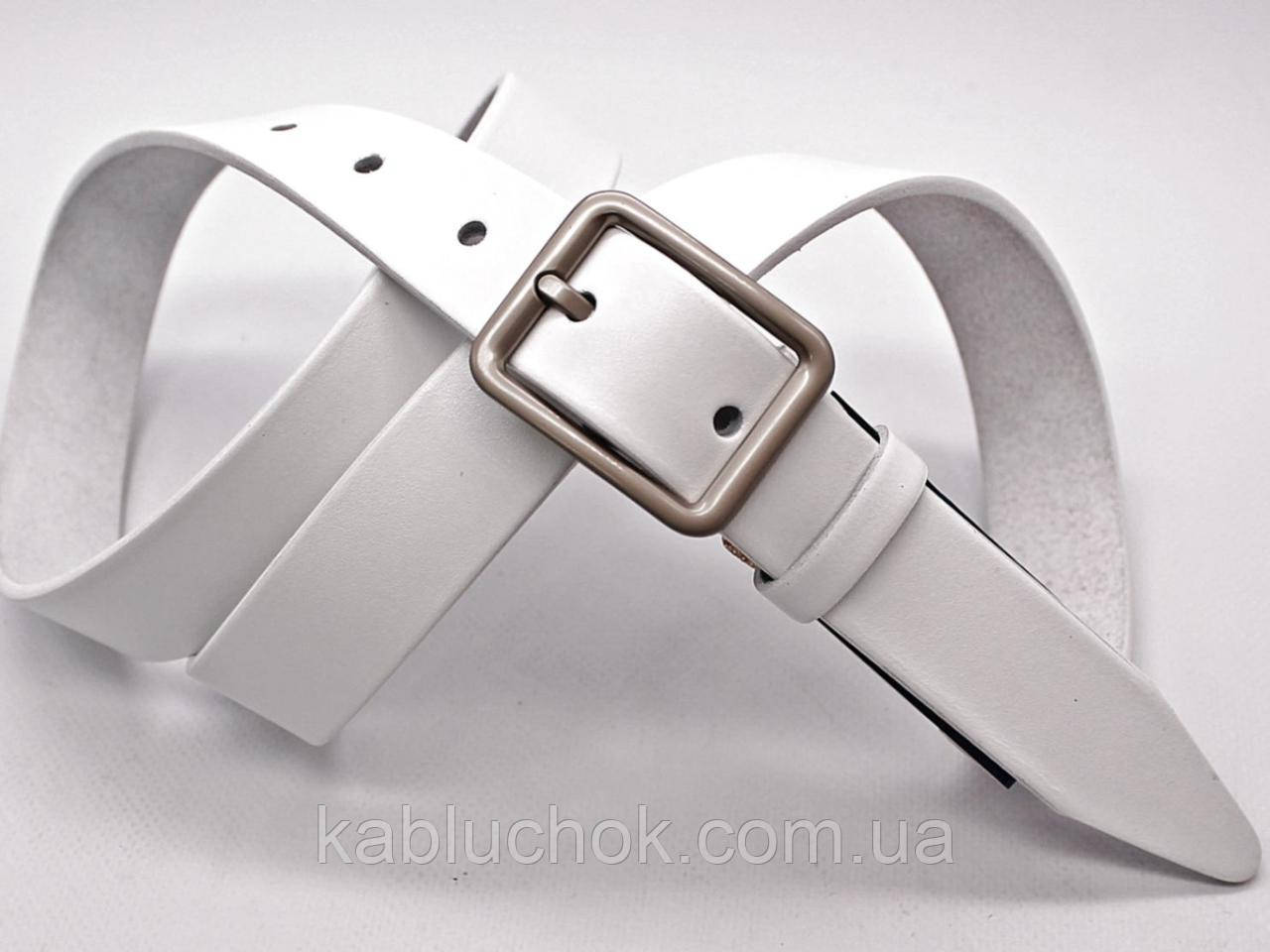 Жіночий ремінь 30 мм натуральна шкіра білий Торговая марка "KREMEN BELTS", фото 1